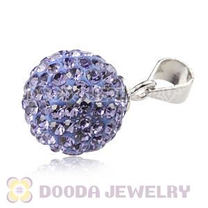 Sterling Silver 10mm Lavender Czech Crystal Pendants Wholesale
