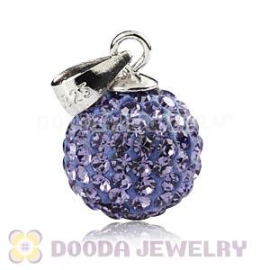 Sterling Silver 10mm Lavender Czech Crystal Pendants Wholesale