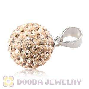 Sterling Silver 10mm Pink Czech Crystal Pendants Wholesale