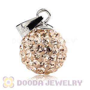 Sterling Silver 10mm Pink Czech Crystal Pendants Wholesale