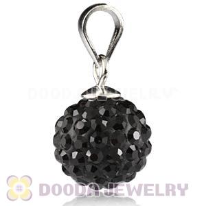 Sterling Silver 10mm Black Czech Crystal Pendants Wholesale