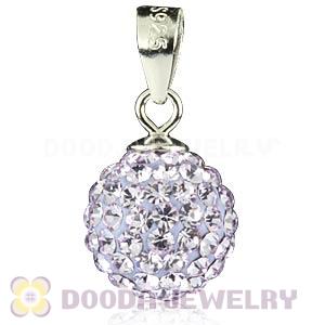 Sterling Silver 10mm Lavender Czech Crystal Pendants Wholesale
