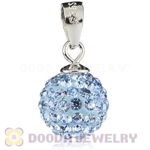 Sterling Silver 10mm Blue Czech Crystal Pendants Wholesale