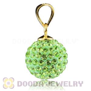 Gold Plated Silver 10mm Lime Czech Crystal Pendants Wholesale