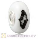 Painted Zodiac Pisces European Lampwork Glass Beads in 925 Silver Core