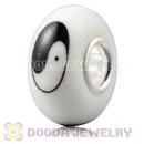 Painted YIN YANG European Lampwork Glass Art Beads in 925 Silver Core