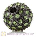10mm Handmade Alloy Beads With Green Crystal Wholesale