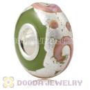 925 Silver Foil Glass Charm Beads Jewelry With Sterling Silver Single Core