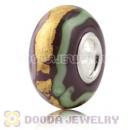 24K Gold Foil Glass Beads Wholesale With Sterling Silver Single Core