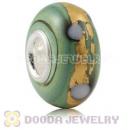 24K Gold Foil Glass Beads Wholesale With Sterling Silver Single Core