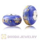 24K Gold Foil European Glass Beads Wholesale With Sterling Silver Single Core