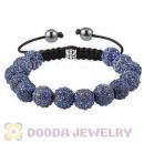 Blue Crystal Disco Ball Bead Bracelet With Hematite Wholesale
