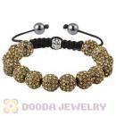 Yellow Crystal Disco Ball Bead Bracelet With Hematite Wholesale
