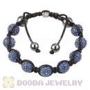 Blue Crystal Disco Ball Bead Bracelet With Hematite Wholesale