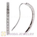 Sterling Silver Inlay CZ Stone Earring Component Findings Wholesale