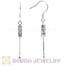 Sterling Silver Inlay CZ Stone Earring Component Findings Wholesale