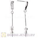 Sterling Silver Inlay CZ Stone Earring Component Findings Wholesale