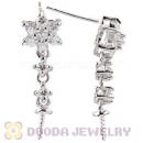 Sterling Silver Inlay CZ Stone Earring Component Findings Wholesale