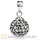 Sterling Silver 10mm Grey Czech Crystal Pendants Wholesale
