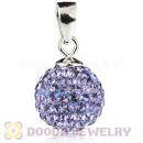 Sterling Silver 10mm Lavender Czech Crystal Pendants Wholesale