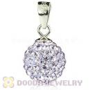 Sterling Silver 10mm Lavender Czech Crystal Pendants Wholesale