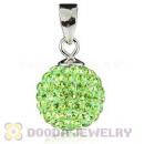 Sterling Silver 10mm Lime Czech Crystal Pendants Wholesale