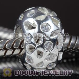 925 Solid Silver Charm Jewelry Beads with Stone