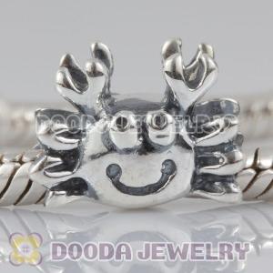 Solid Sterling Silver Crab Charm Beads fit European Largehole Jewelry Chain