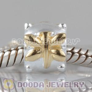 Gold Plated dragonfly European Style 925 Silver Beads and Charms
