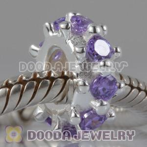 Solid Sterling Silver Charm Jewelry Beads with Stone