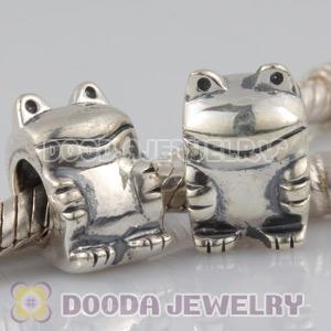 Solid Sterling Silver Charm Jewelry Frog Beads and Charms