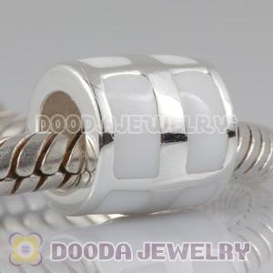925 Sterling Silver European Style Beads Enamel White