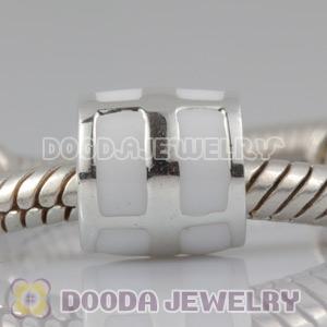 925 Sterling Silver European Style Beads Enamel White