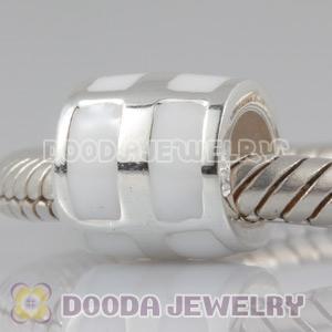 925 Sterling Silver Charm Jewelry Beads Enamel White