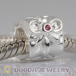 Solid Sterling Silver European Style Beads with Stone