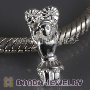 925 Sterling Silver cheerleader charm bead fit European, Largehole Jewelry