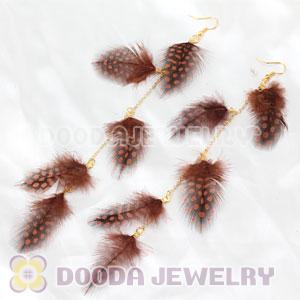 Cheap Pink Extra Long Feather Earrings Wholesale