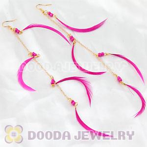 Pink Long Beaded Feather Earrings Forever 21 Wholesale