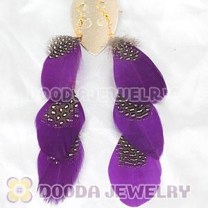 Purple Long Feather Earrings Forever 21 Wholesale