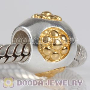 Gold Plated flower European Style 925 Silver Beads and Charms
