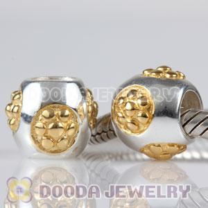 Gold Plated flower European Style 925 Silver Beads and Charms