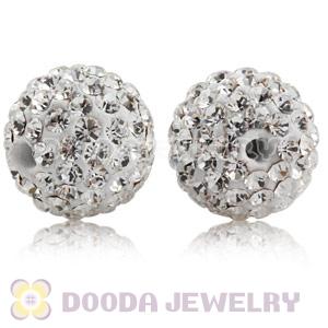 12mm Pave White Czech Crystal Ball Bead Wholesale