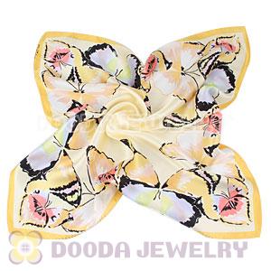 Printed Butterfly Silk Scarf 50X50cm Small Square Satin Pure Silk Scarves Wholesale