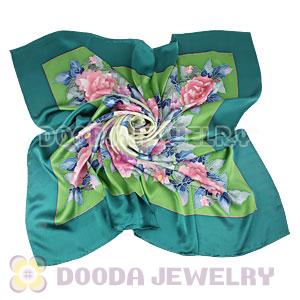 Elaborately Hand Painted Silk Scarf 108×108cm Large Square Silk Scarves for Women
