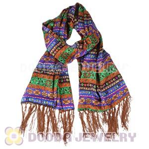 Long Oblong Fringed Silk Scarves 170×50cm Silk Scarf Painting Wholesale