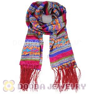 Long Oblong Fringed Silk Scarves 170×50cm Silk Scarf Painting Wholesale