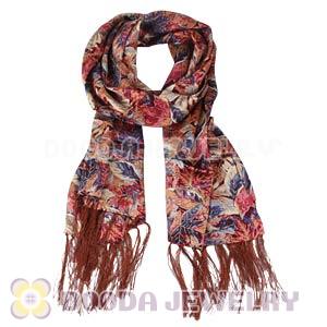 Long Oblong Fringed Silk Scarves 170×50cm Silk Scarf Painting Wholesale