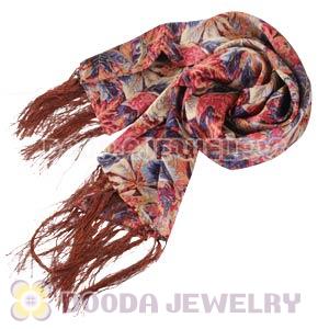 Long Oblong Fringed Silk Scarves 170×50cm Silk Scarf Painting Wholesale 