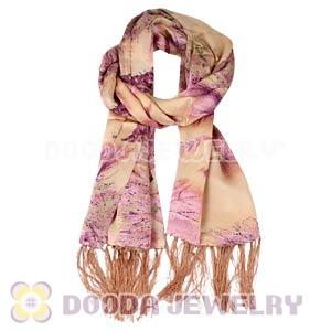 Long Oblong Fringed Silk Scarves 170×50cm Silk Scarf Painting Wholesale
