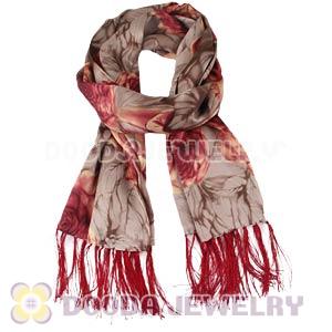 Long Oblong Fringed Silk Scarves 170×50cm Silk Scarf Painting Wholesale